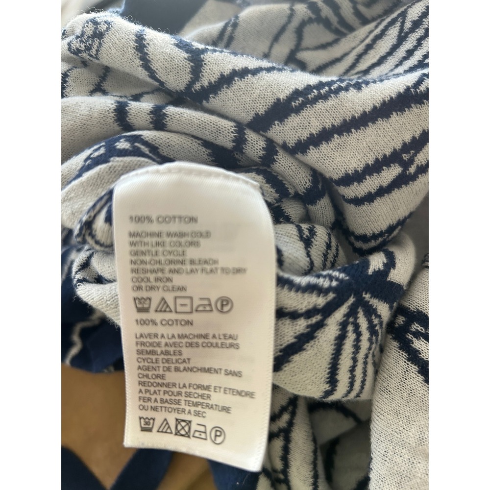 Tommy Bahama Cotton floral Print Sweater Blue/white Size Large Coastal - Picture 5 of 5